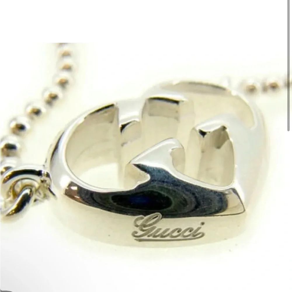 Gucci 925 Silver Heart Pendant Necklace - Picture 8 of 9